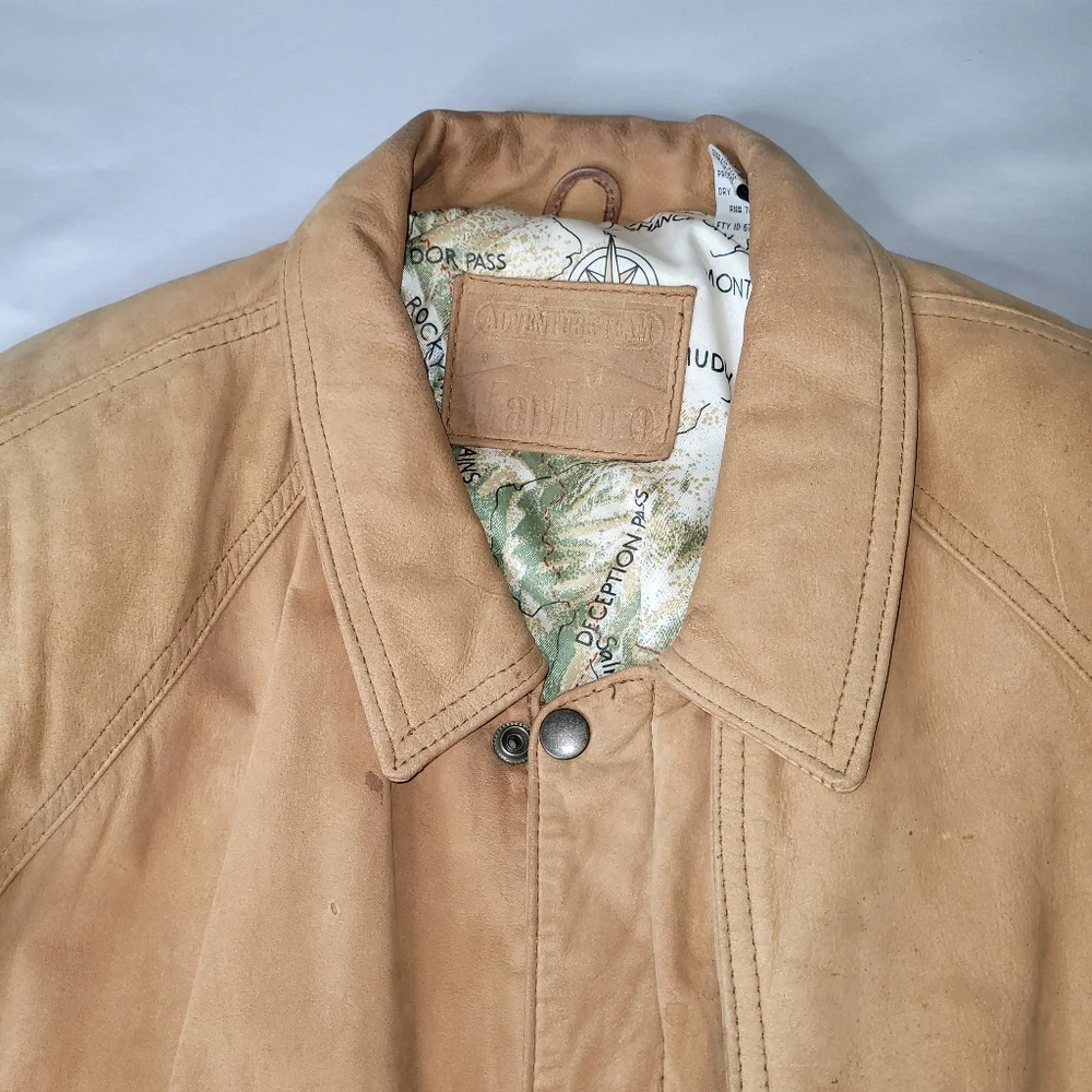 Marlboro Brown Leather Bomber Jacket Size Medium - Picture 2 of 8